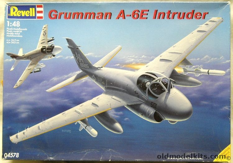Revell 1/48 Grumman A-6E or A-6 TRAM Intruder With Paragon Wing Fold Set / Verlinden A-6E Update / Eduard PE - USS Saratoga VA-85 or USS Coral Sea VA-196, 04578 plastic model kit